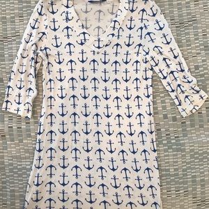 THREE ISLANDS sailor nautical swim coverup dress.